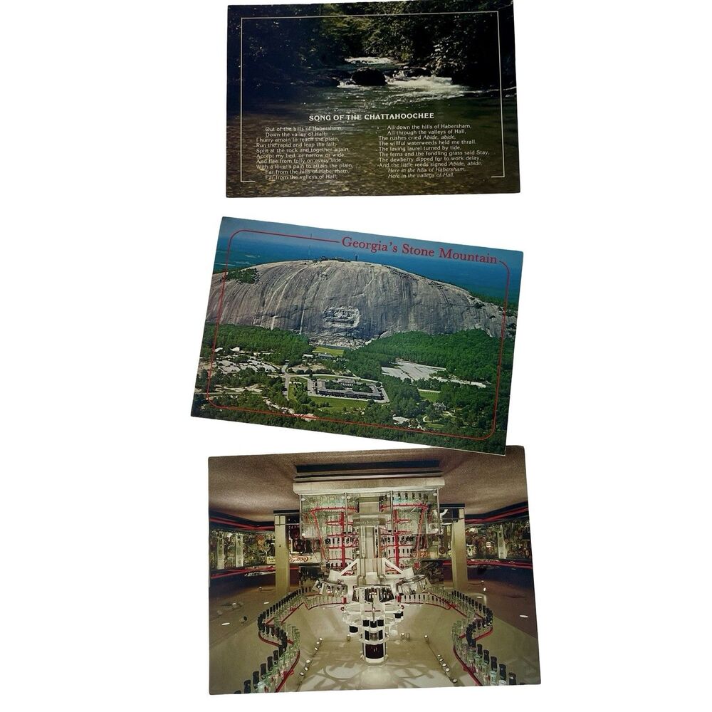 Lot of 3 Vintage Georgia Postcards World of Coke Stone Mountain Chattahoochee 93
